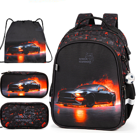 Ортопедичний рюкзак 3 в 1 з пеналом та мішком для хлопчика School Standard для першокласника (Full 160-29)